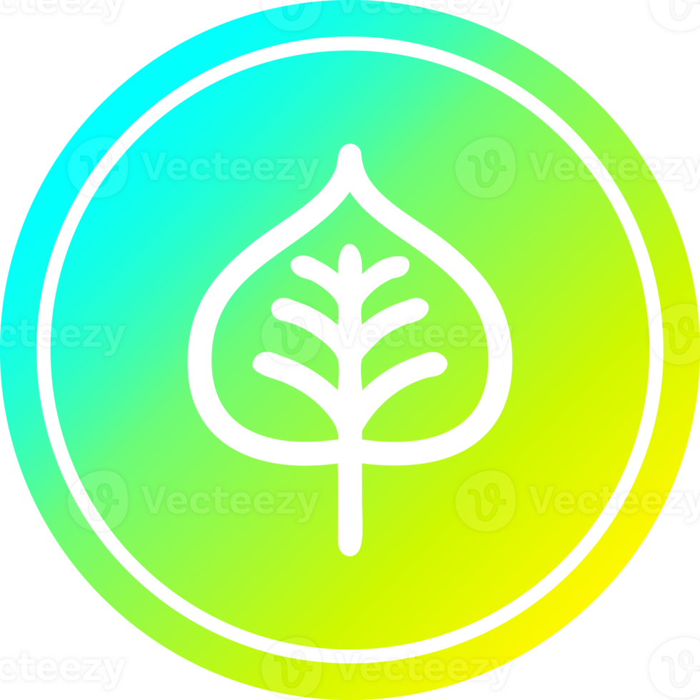natural leaf circular icon with cool gradient finish png