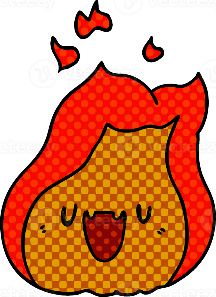 cartoon illustration kawaii cute fire flame png
