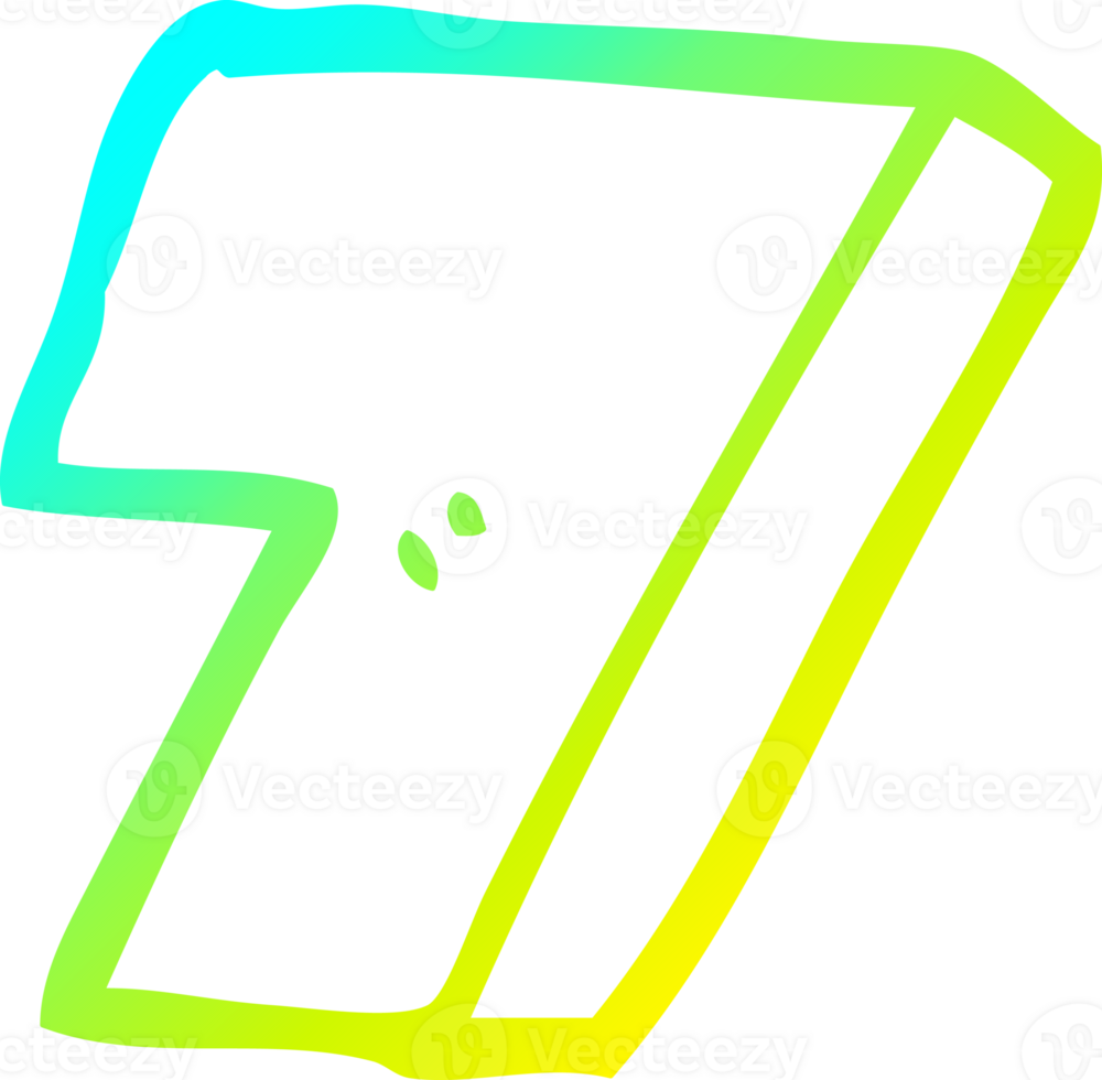 cold gradient line drawing of a cartoon number seven png