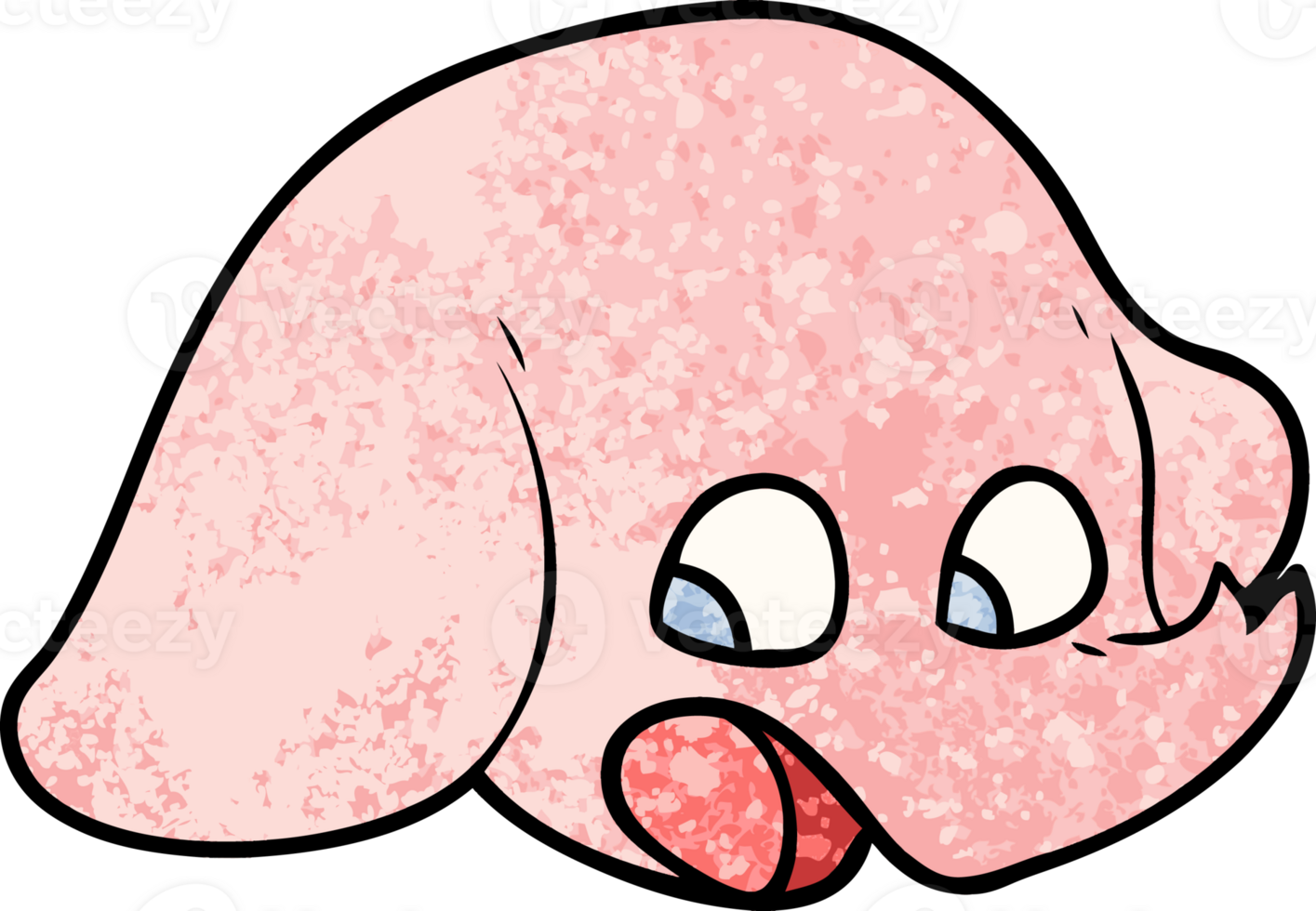 shocked cartoon elephant face png