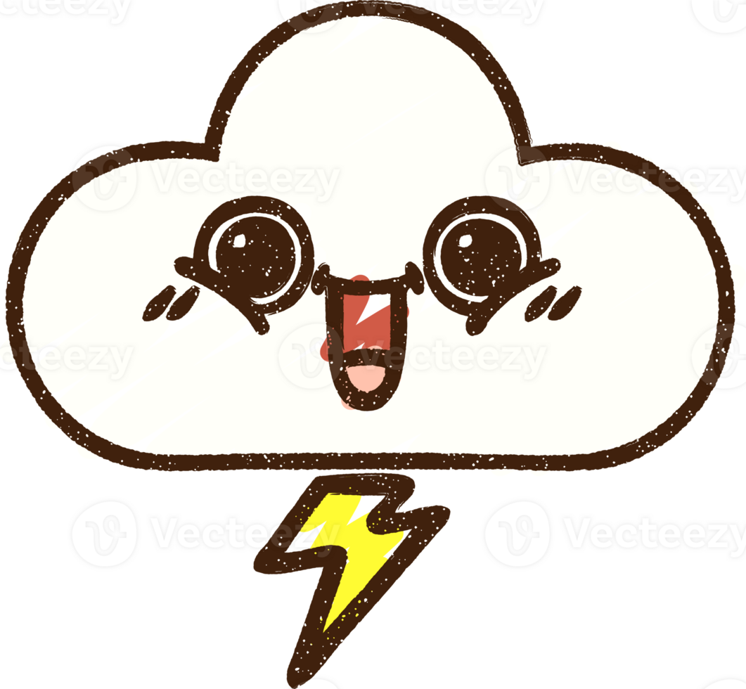 Happy Stormcloud Chalk Drawing png