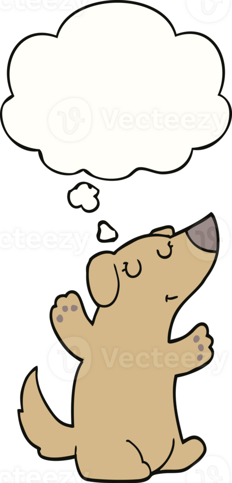 cartoon dog with thought bubble png