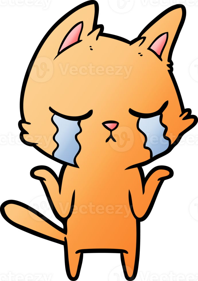 crying cartoon cat shrugging png