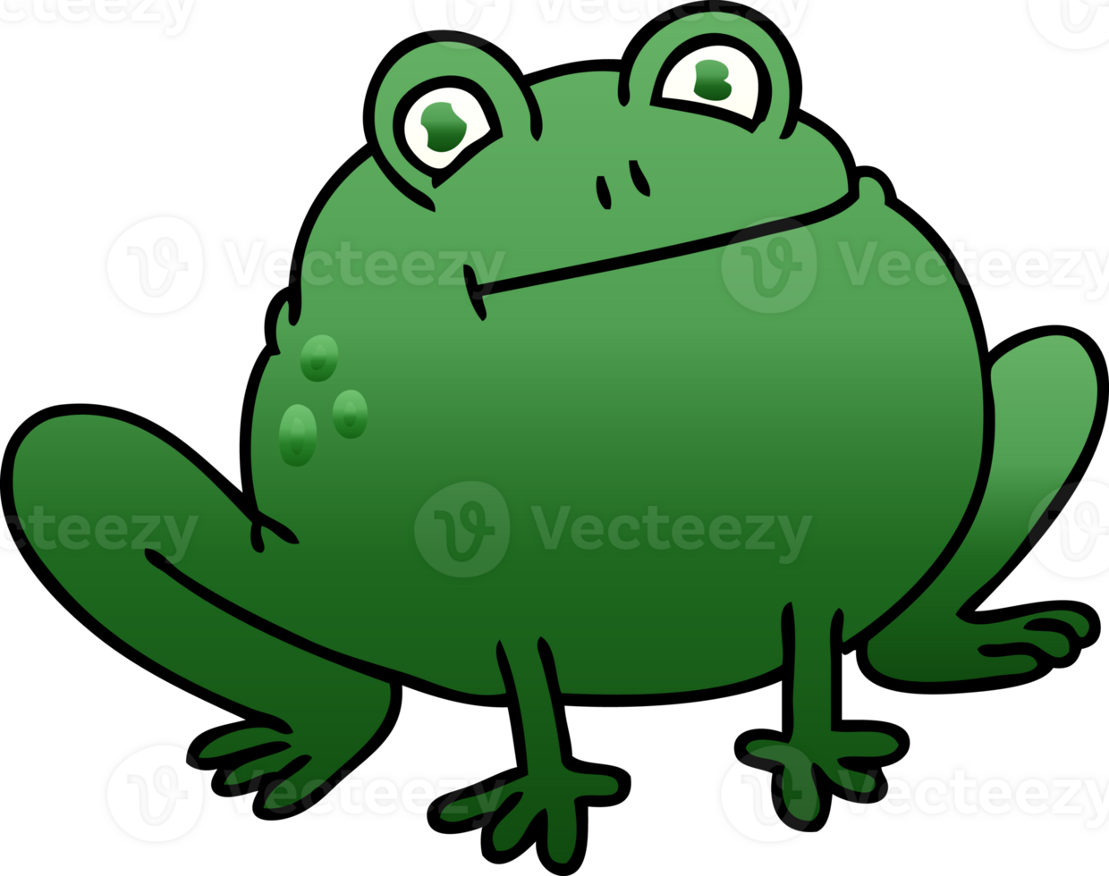 gradient shaded quirky cartoon frog png