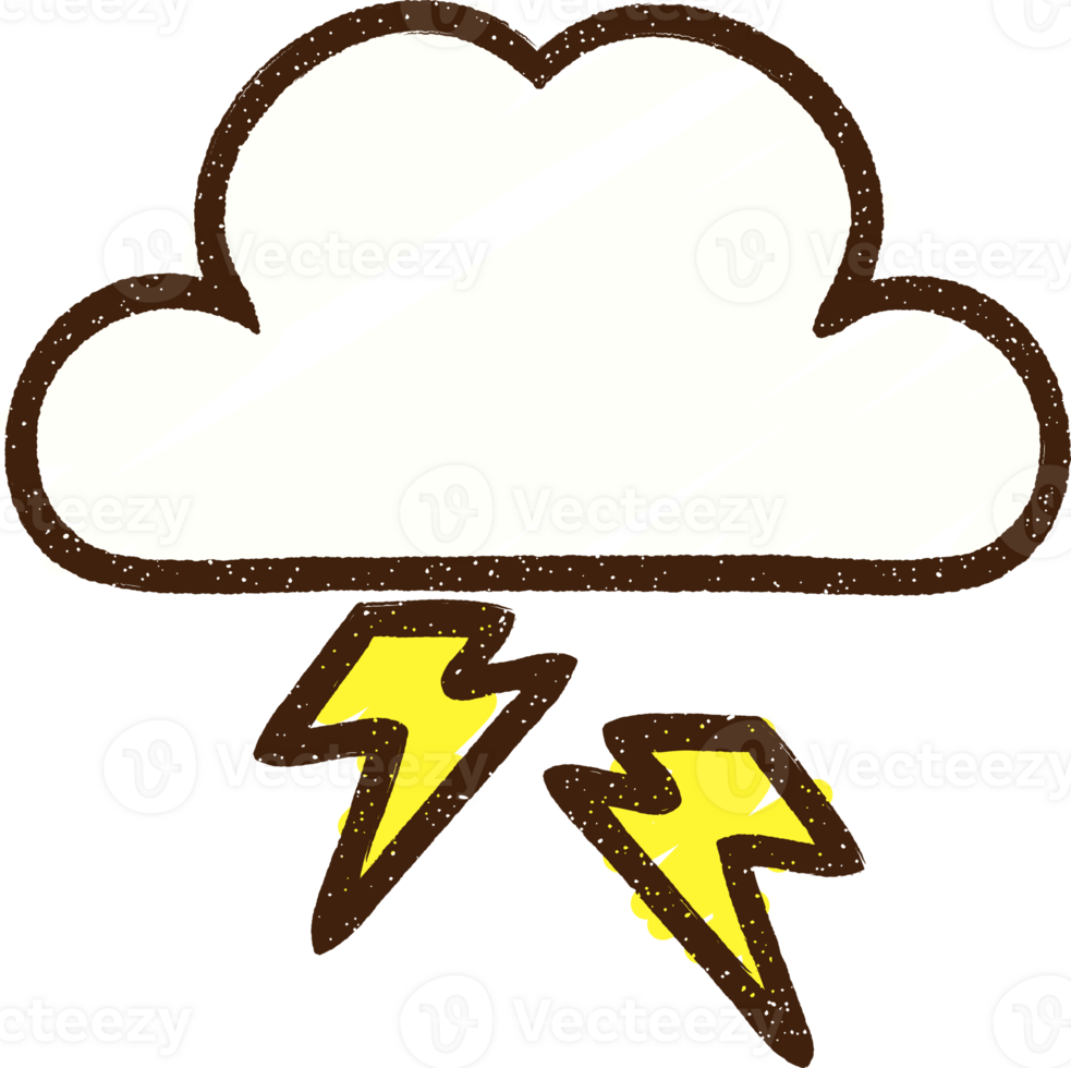 Lightning Cloud Chalk Drawing png