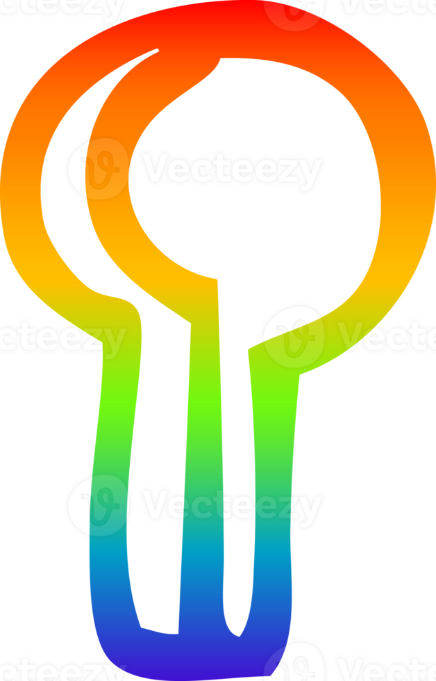 rainbow gradient line drawing of a cartoon key hole png