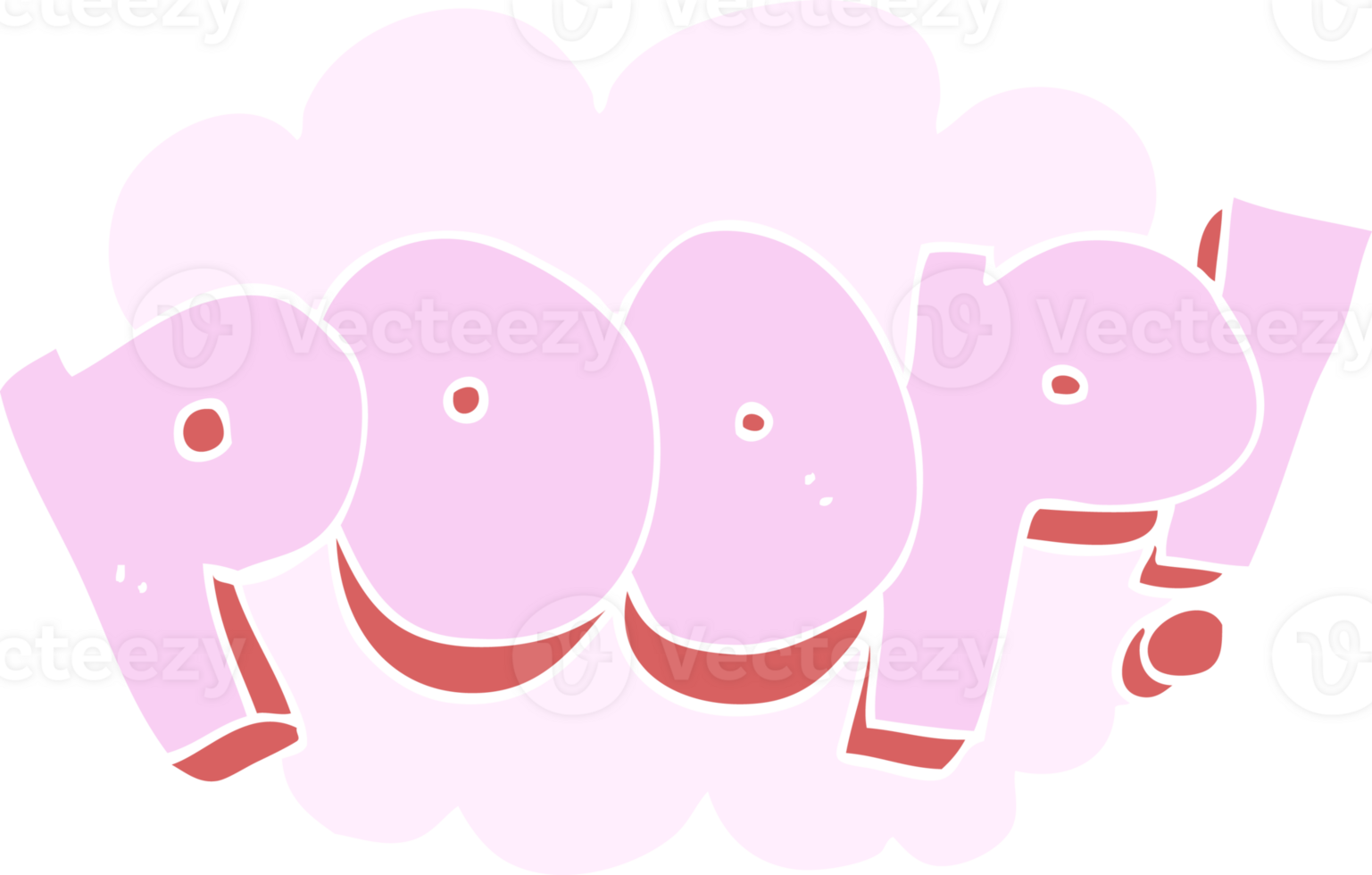 flat color illustration of poop text png