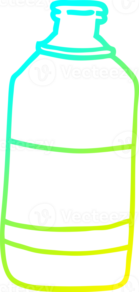 cold gradient line drawing of a cartoon water bottle png