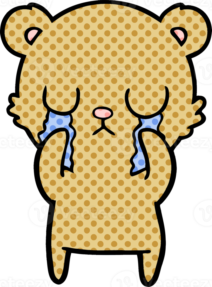 crying cartoon bear png