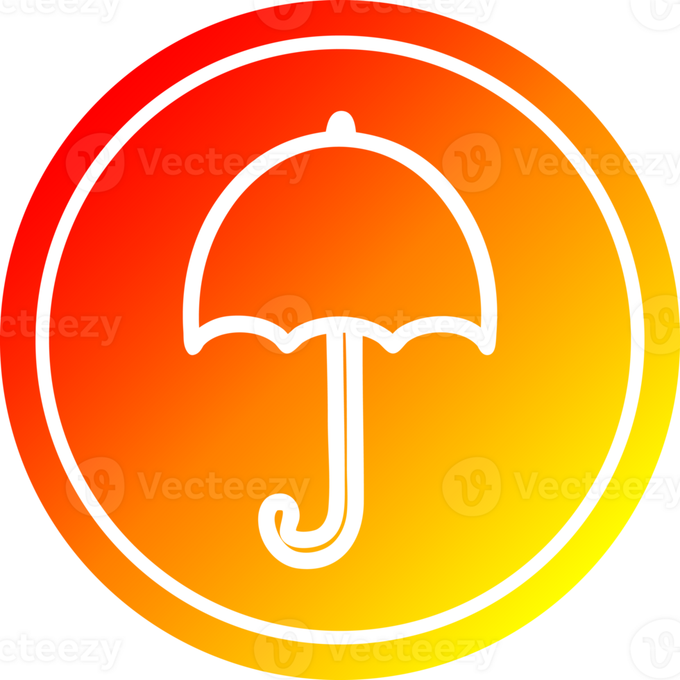 open umbrella circular icon with warm gradient finish png
