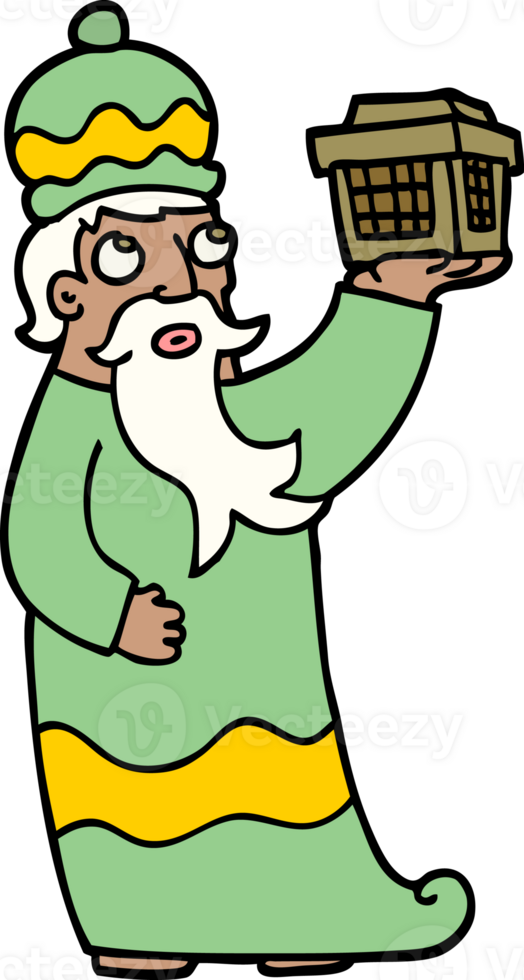 one of the three wise men hand drawn doodle style cartoon png