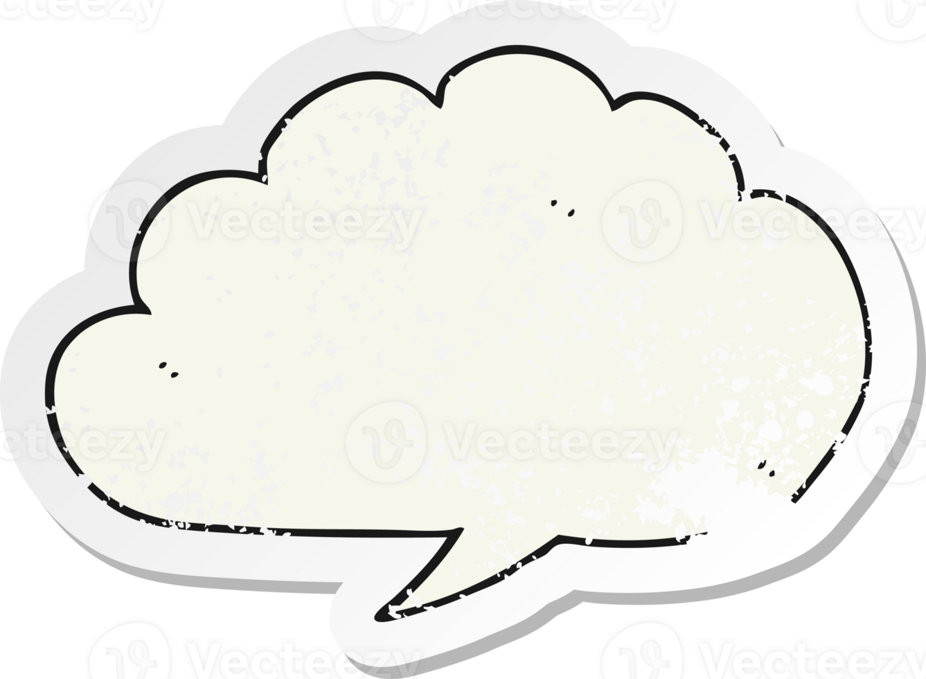 retro distressed sticker of a carton cloud speech bubble png