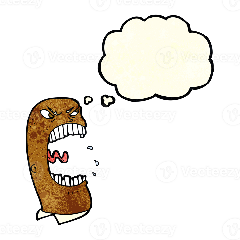 cartoon furious man shouting with thought bubble png