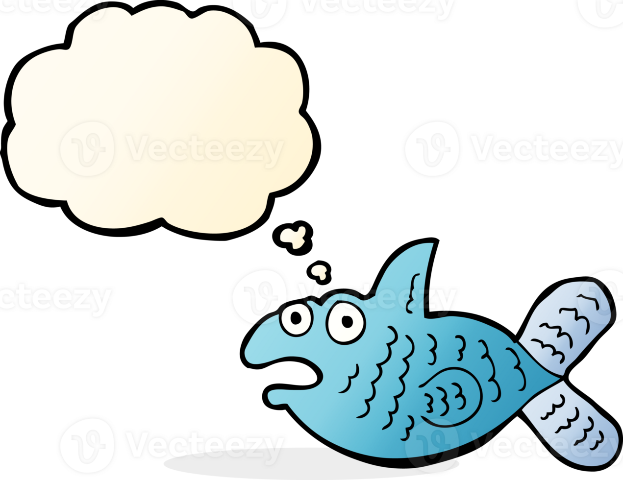 cartoon fish with thought bubble png