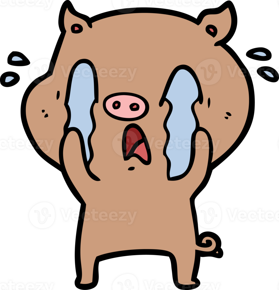 crying pig cartoon png