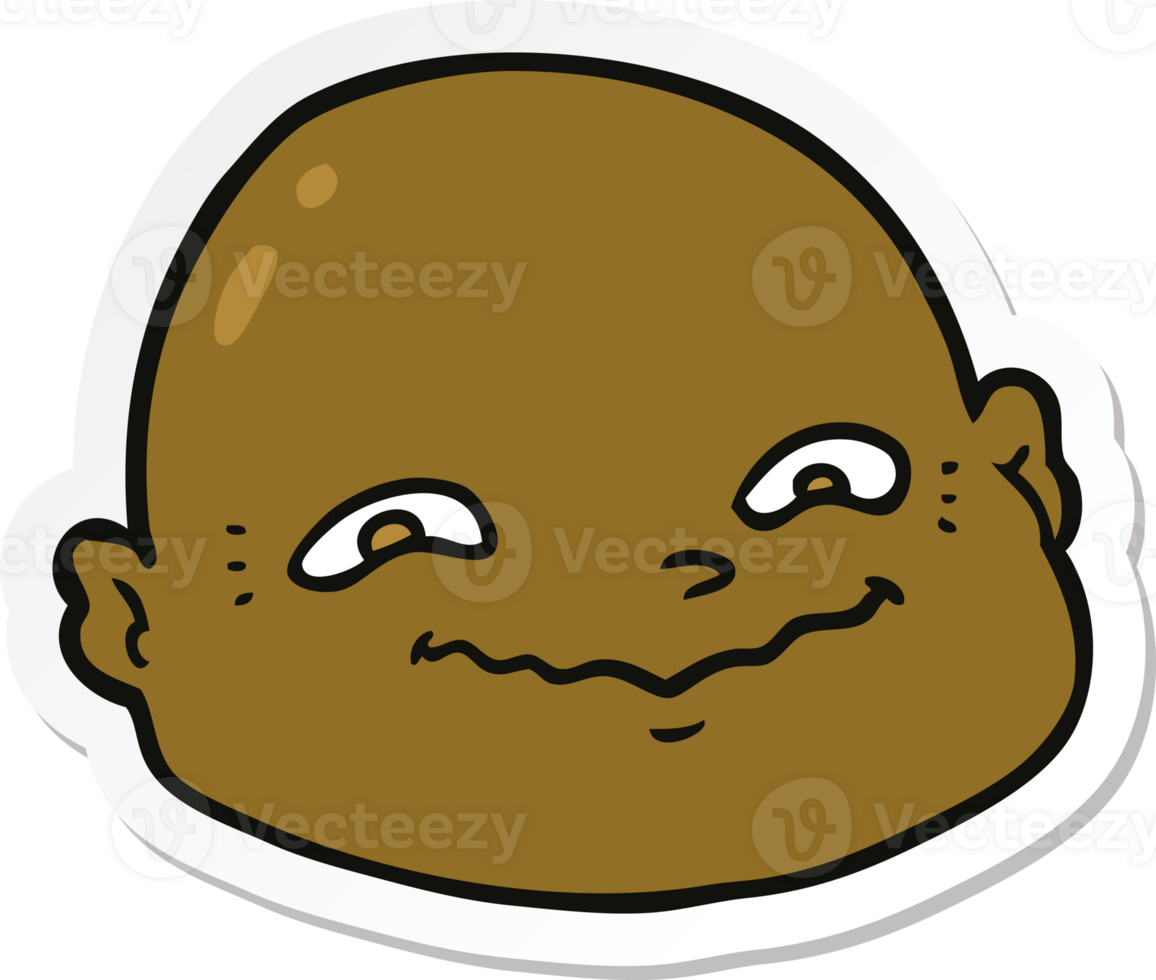 sticker of a cartoon bald man png