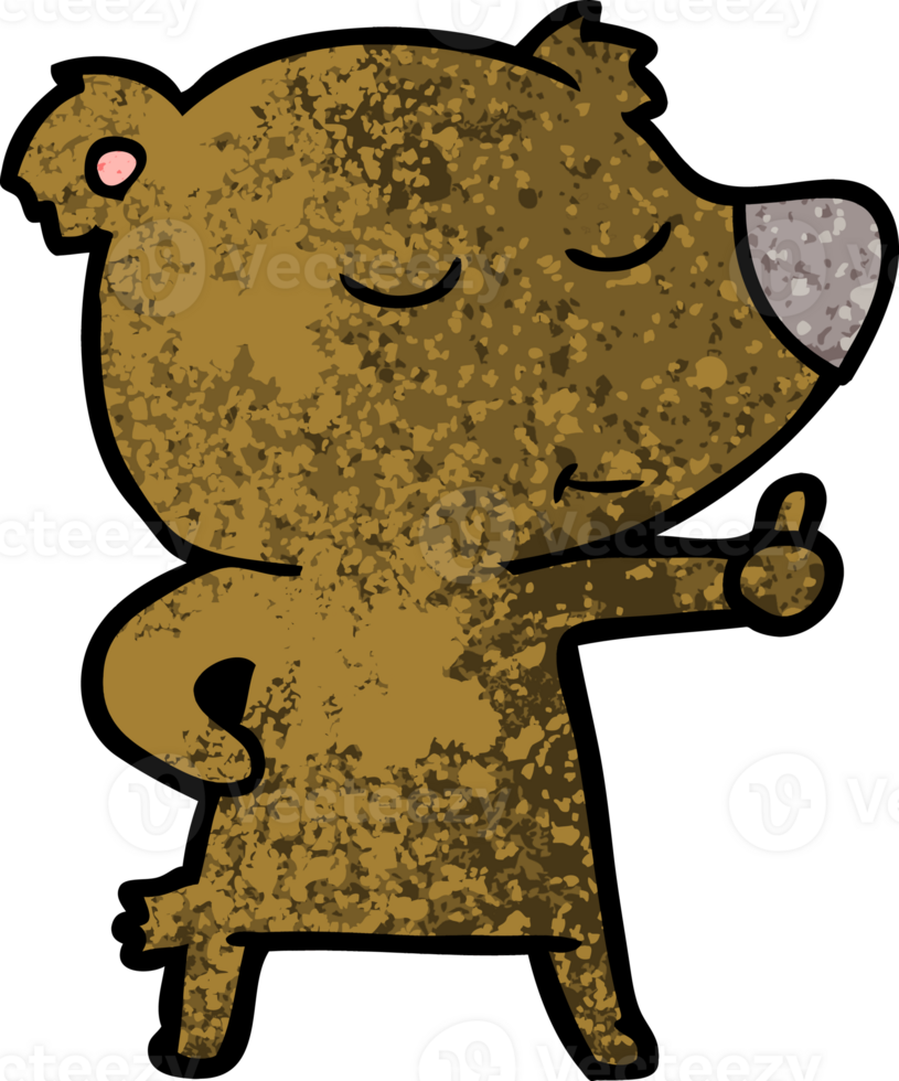 happy cartoon bear giving thumbs up png