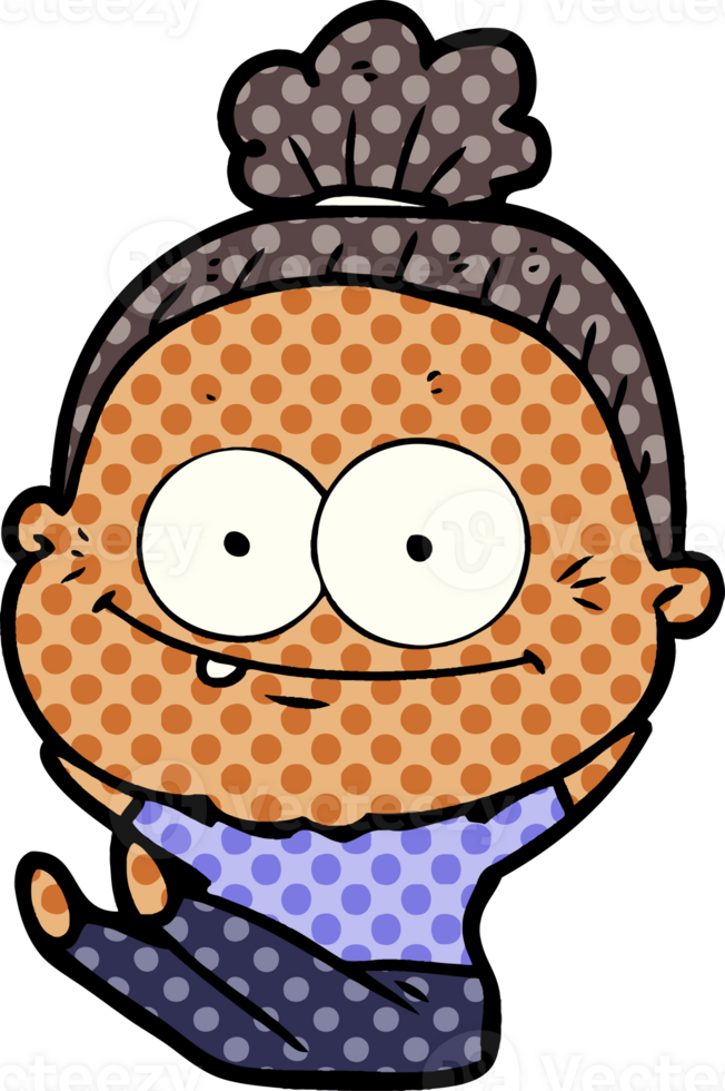 cartoon happy old woman png