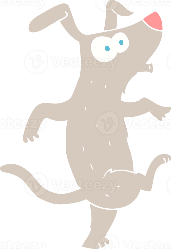 flat color illustration of dancing dog png