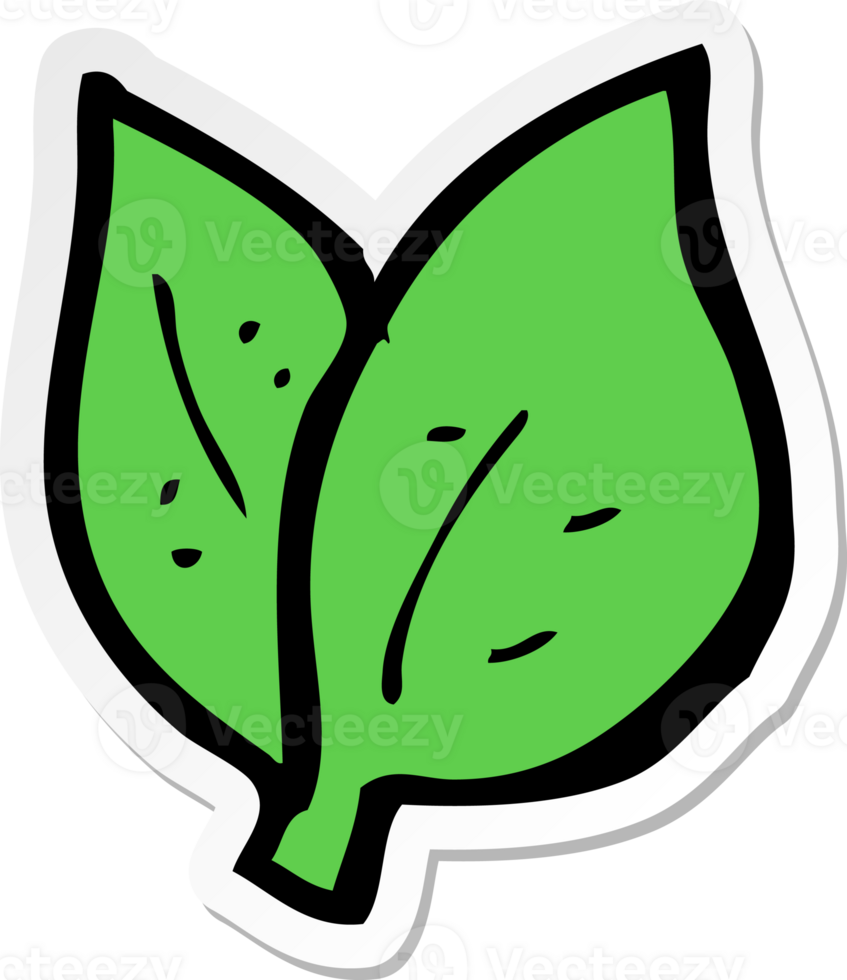 sticker of a cartoon leaves symbol png