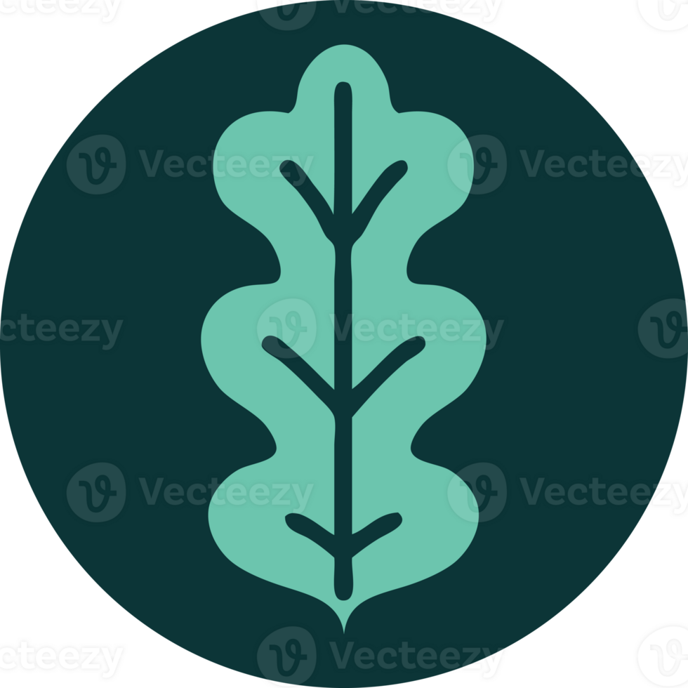 iconic tattoo style image of leaf png