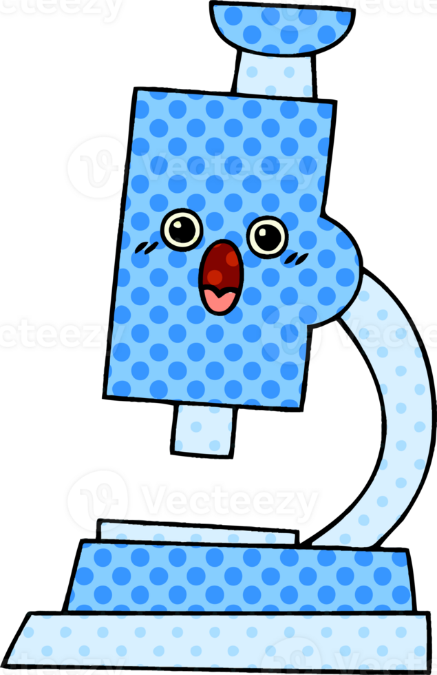 comic book style cartoon of a microscope png