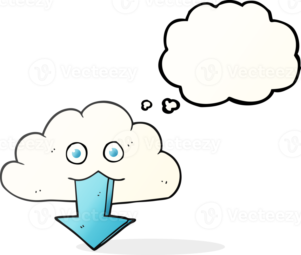 hand drawn thought bubble cartoon download from the cloud png
