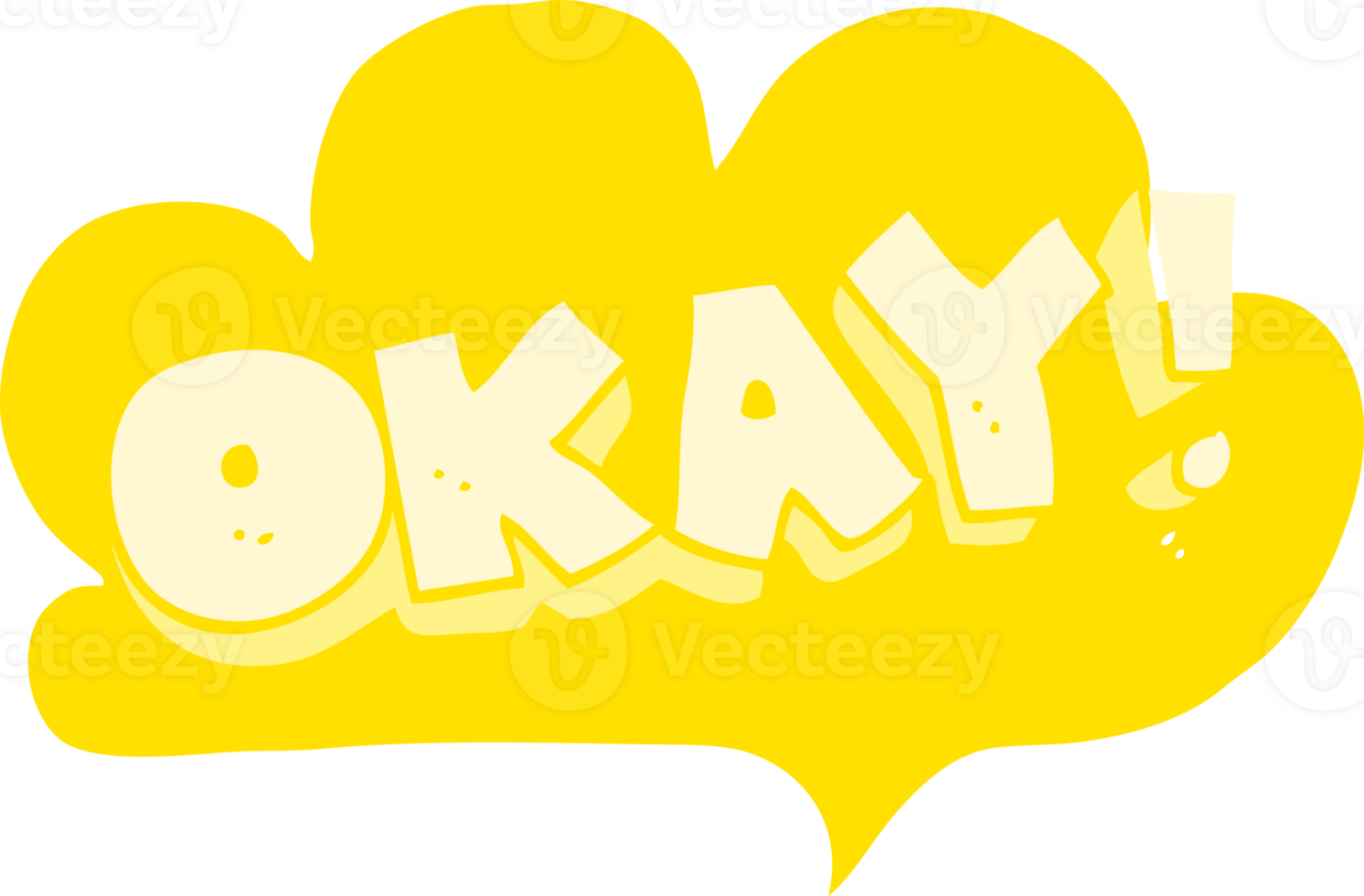 flat color illustration of okay symbol png