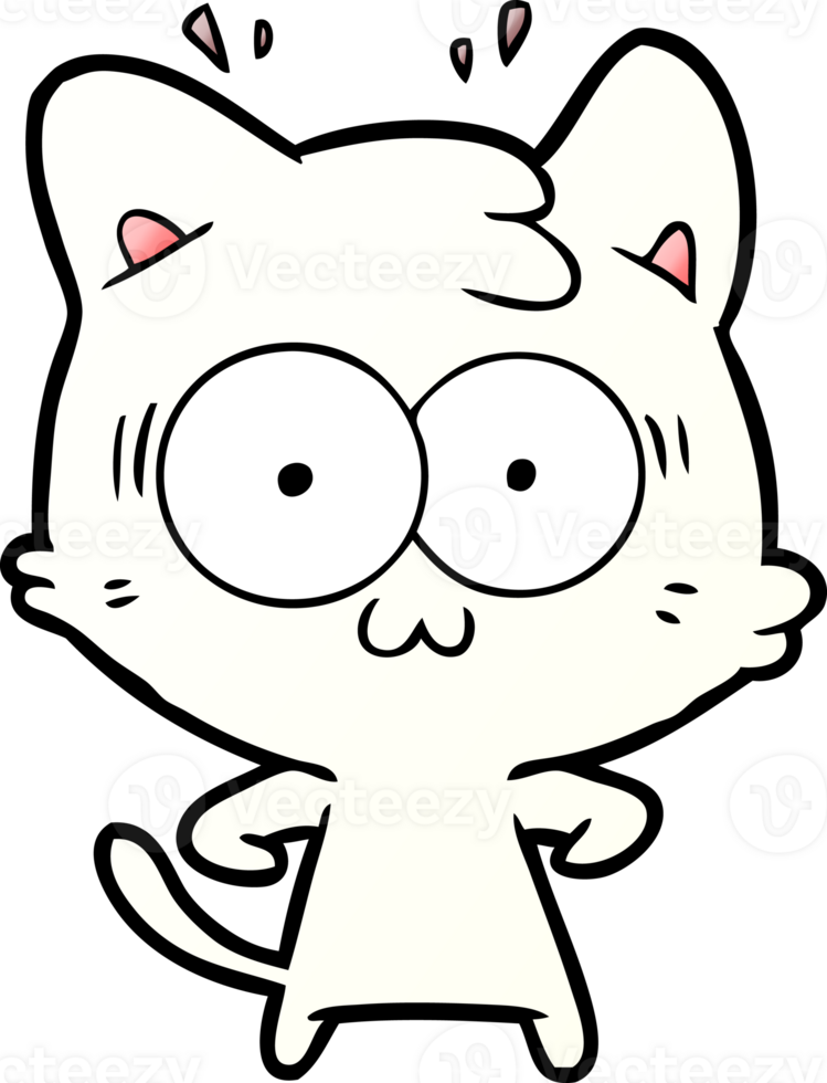 cartoon surprised cat png