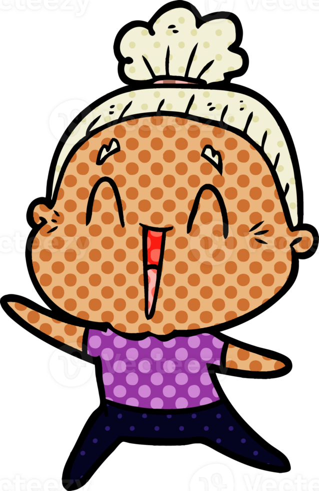cartoon happy old lady png