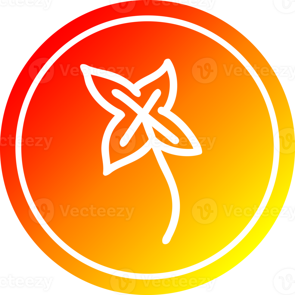 natural leaf circular icon with warm gradient finish png