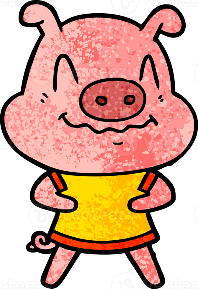 nervous cartoon pig png