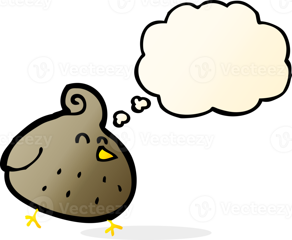 cartoon bird with thought bubble png