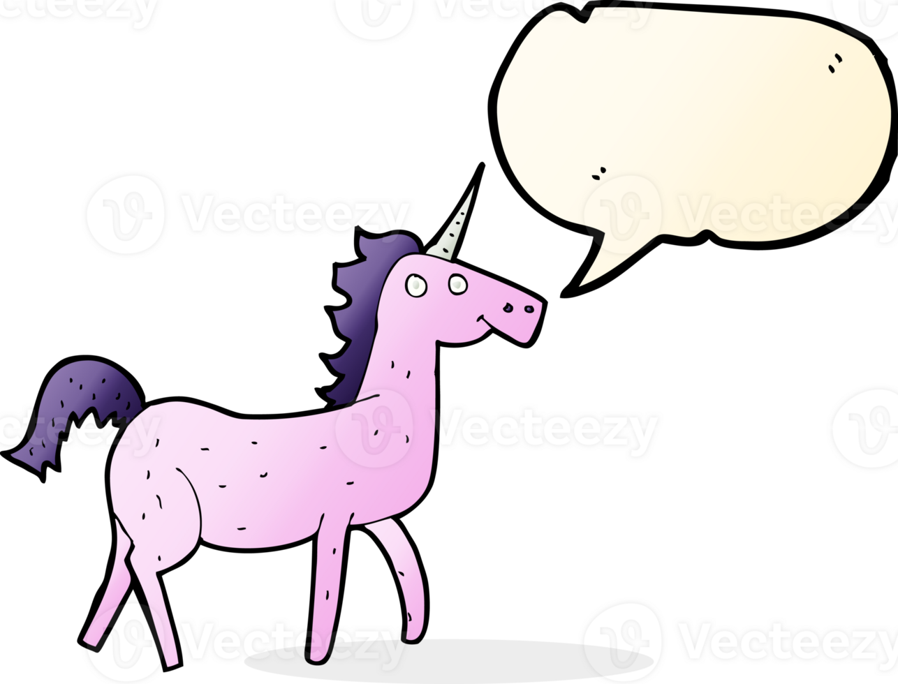 cartoon unicorn with speech bubble png