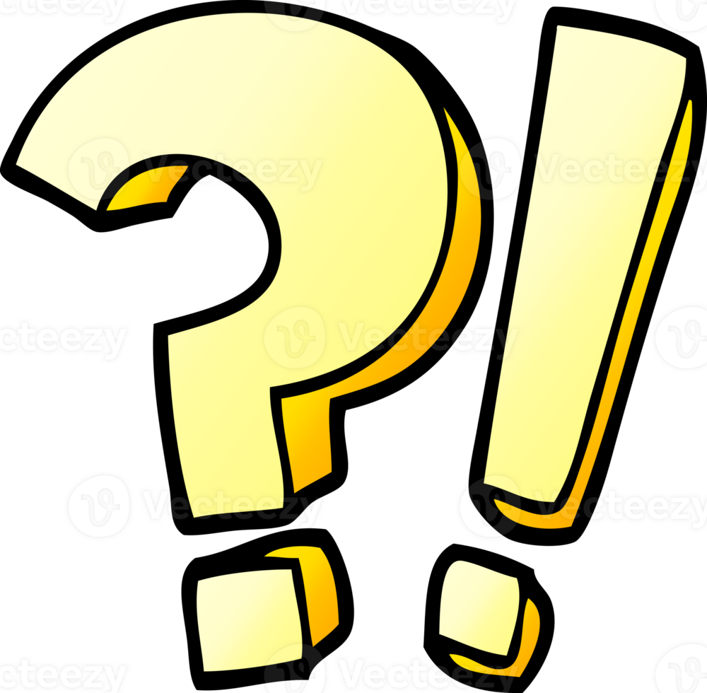 cartoon doodle question mark and exclamation mark png
