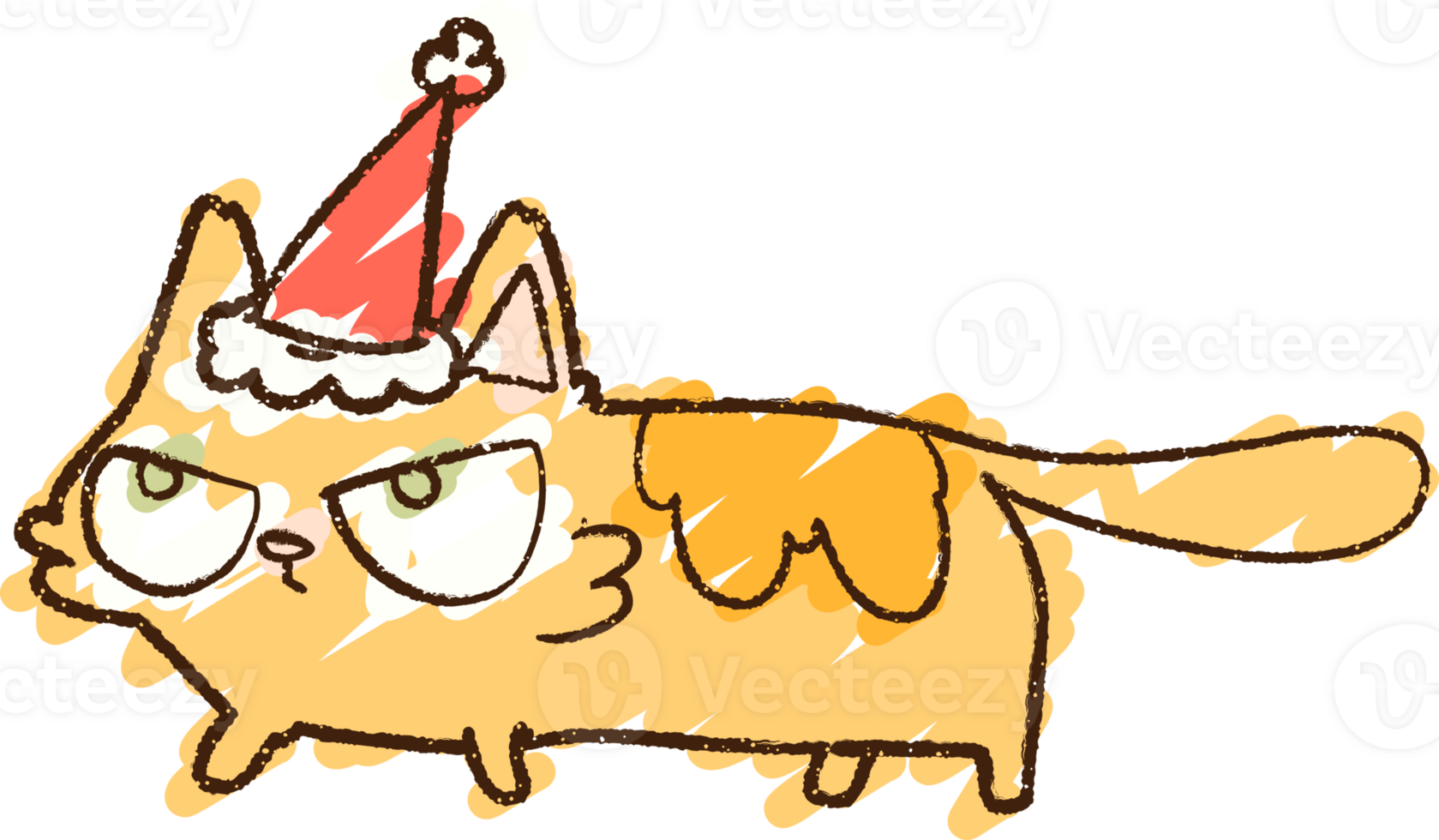 Christmas Cat Chalk Drawing png