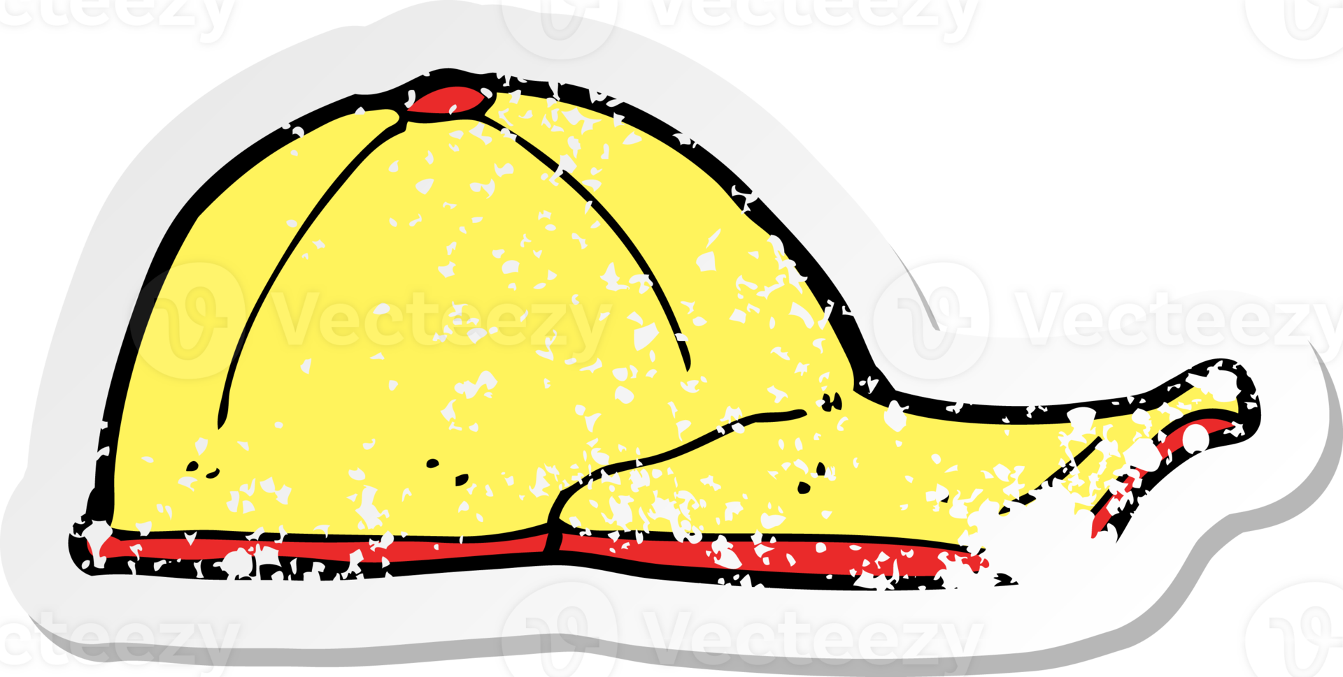retro distressed sticker of a cartoon cap png