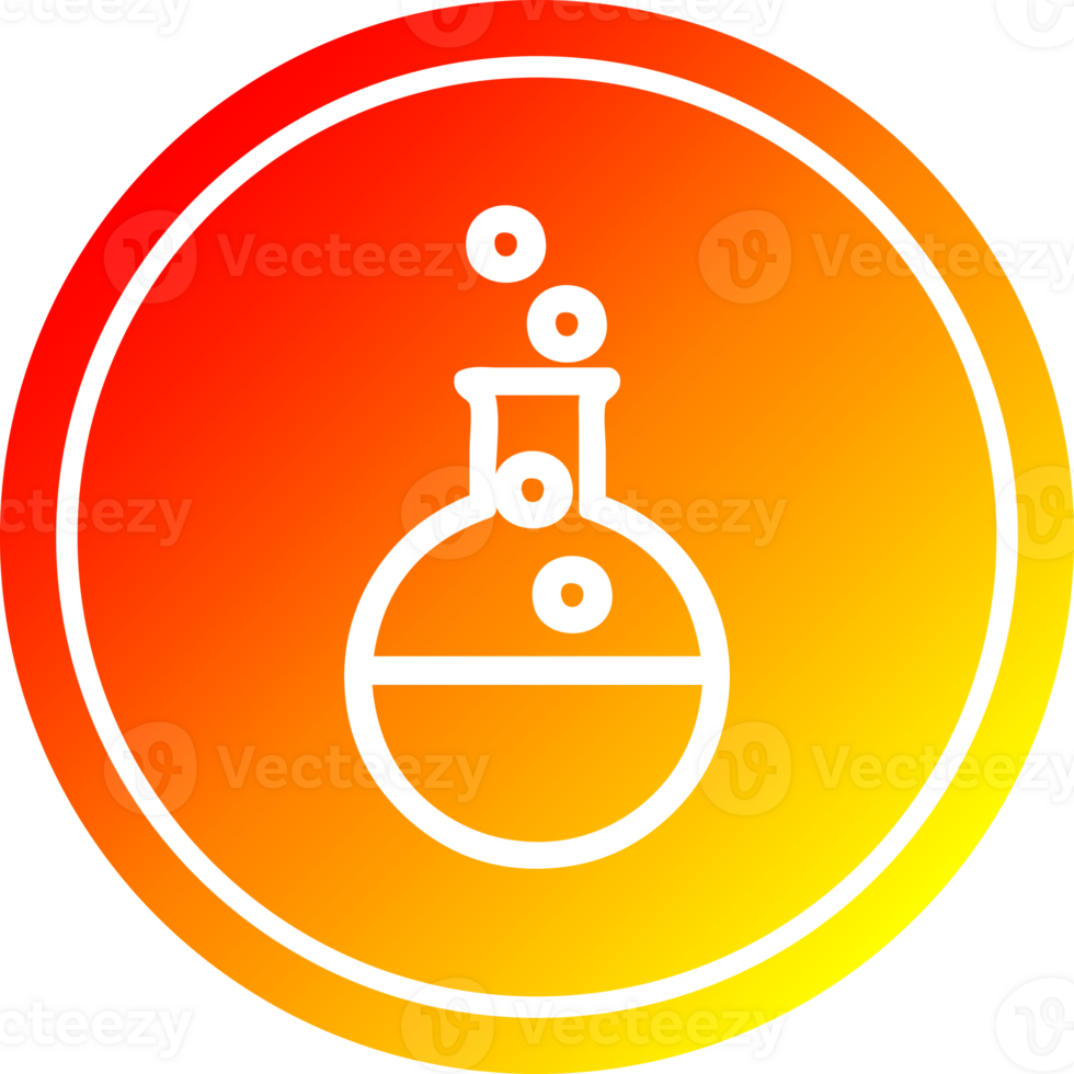 science experiment circular icon with warm gradient finish png