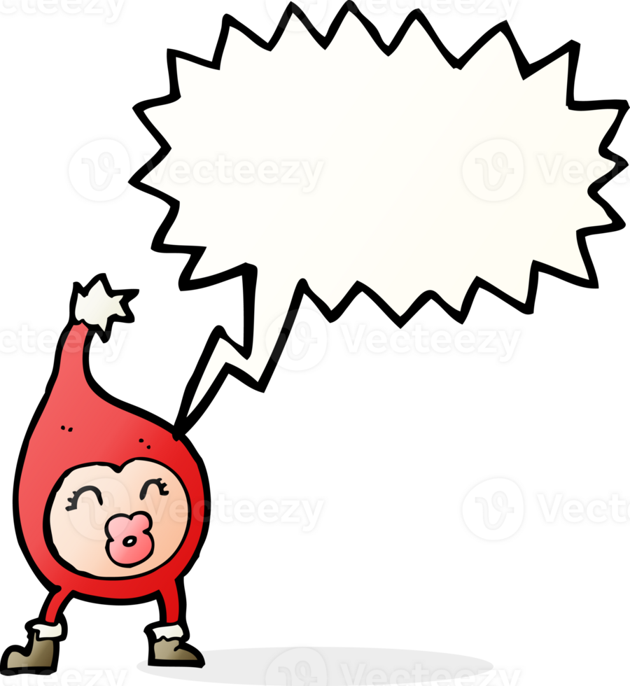 cartoon funny christmas creature with speech bubble png
