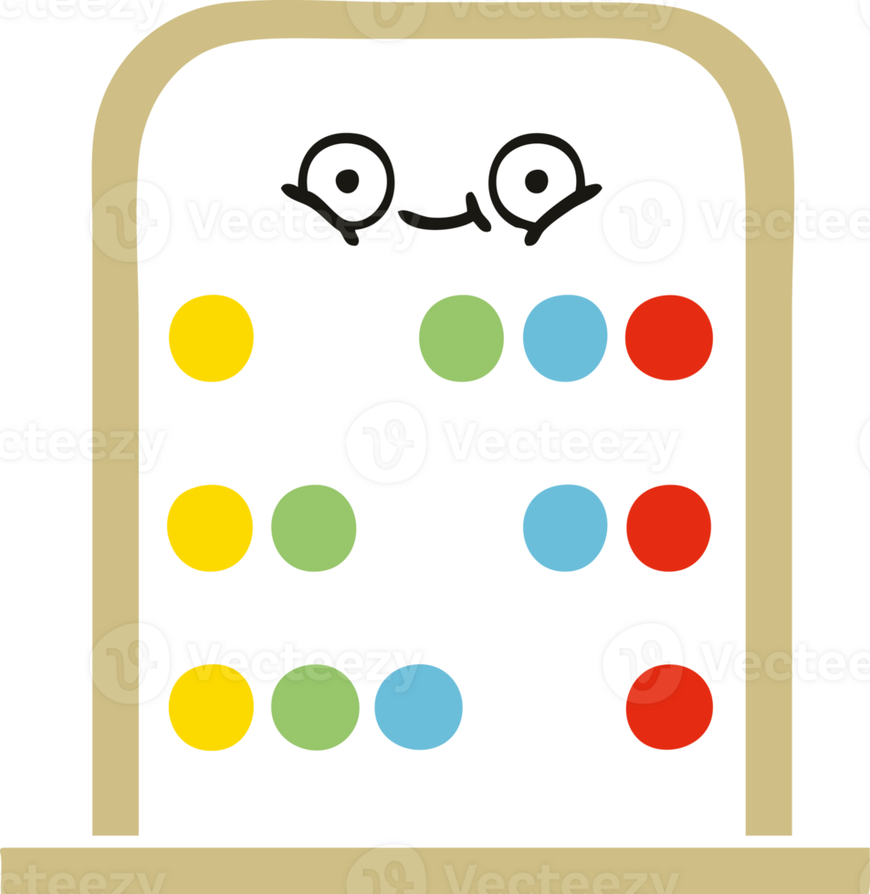 flat color retro cartoon of a abacus png