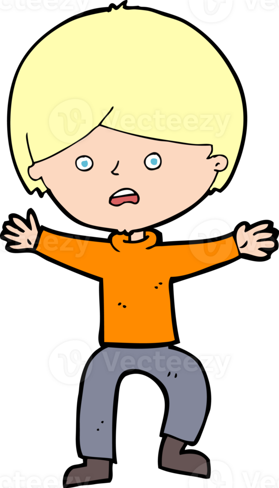 cartoon boy panicking png