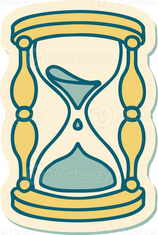 sticker of tattoo in traditional style of an hour glass png
