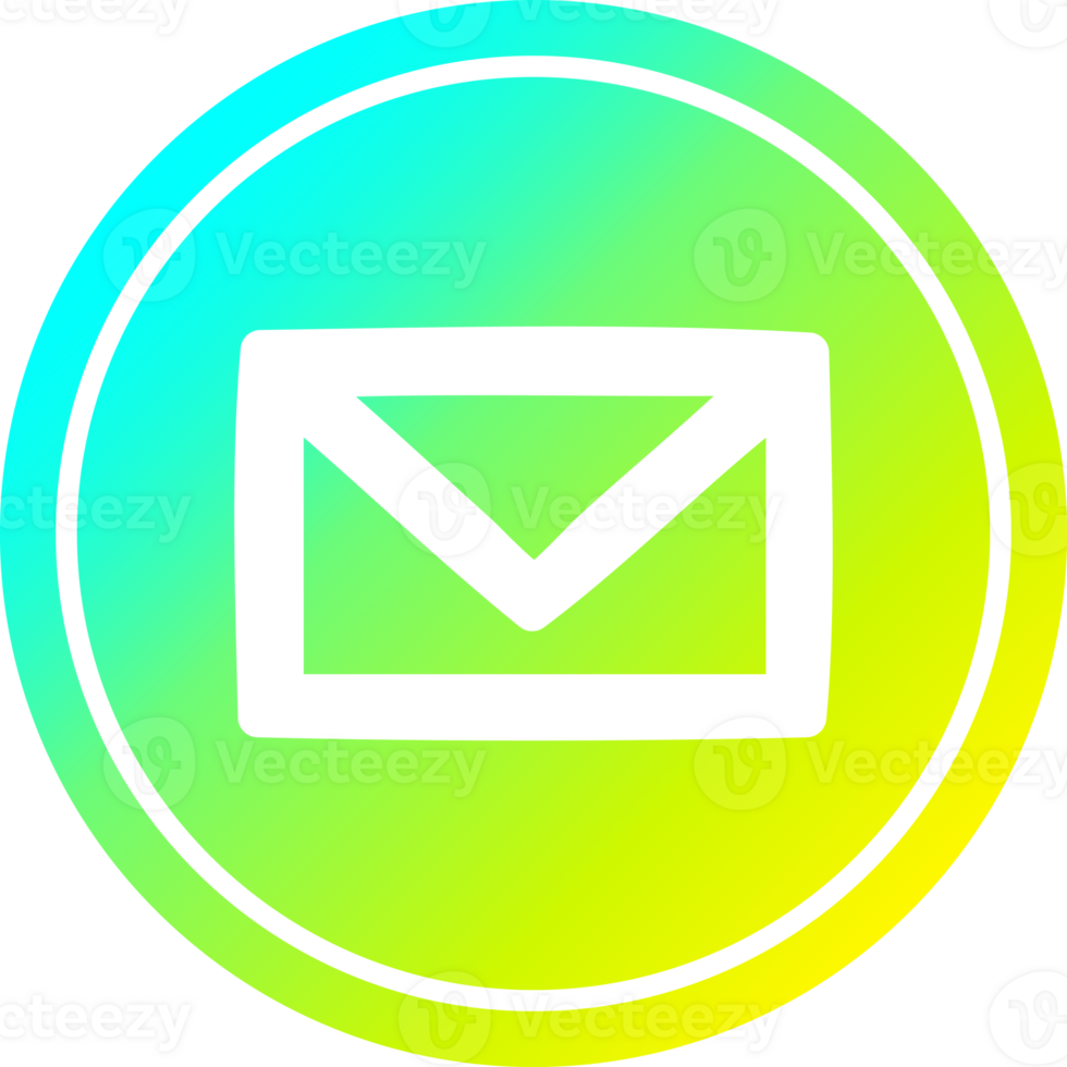 envelope letter circular icon with cool gradient finish png