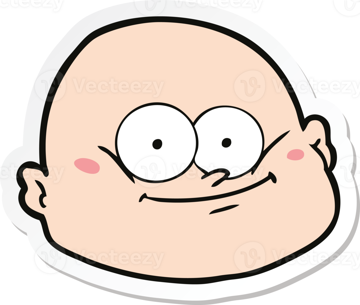 sticker of a cartoon bald man png
