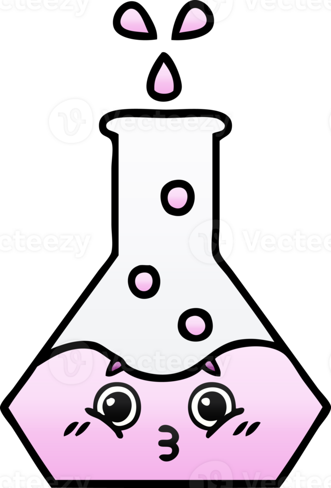 gradient shaded cartoon of a science beaker png