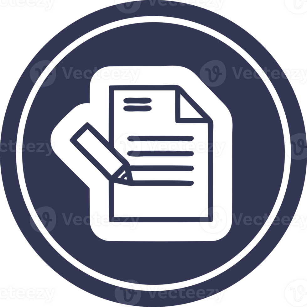 writing document circular icon symbol png