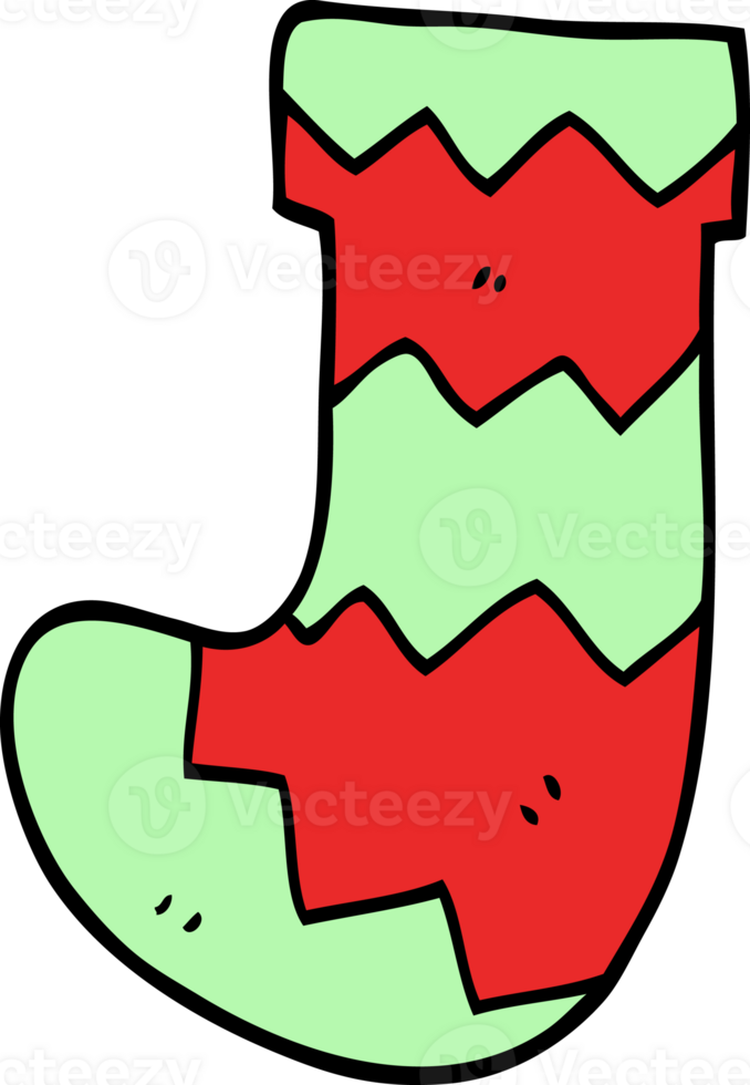 cartoon doodle christmas stocking png