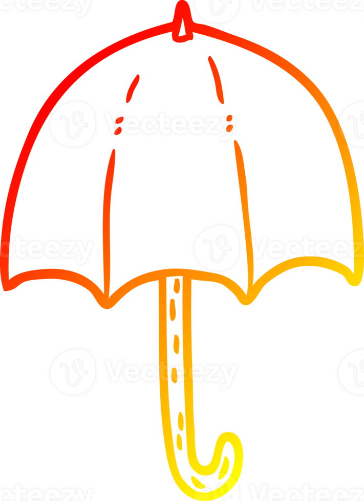 warm gradient line drawing of a open umbrella png