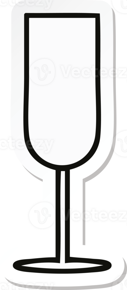 sticker of a cute cartoon champagne flute png