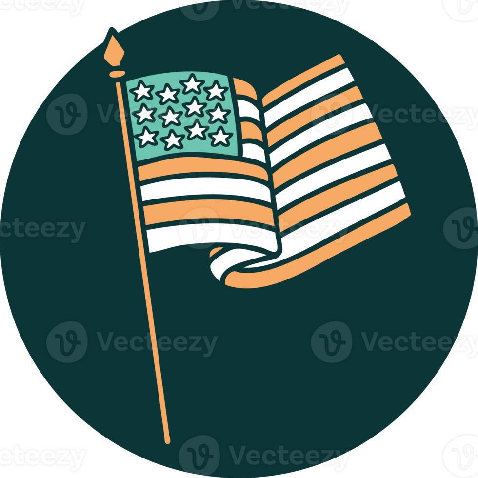 iconic tattoo style image of the american flag png